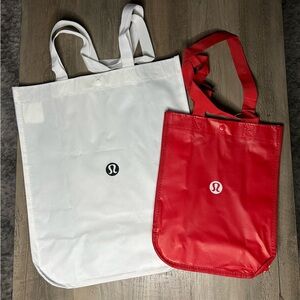 Lululemon athletica White and Red Tote Bag Set